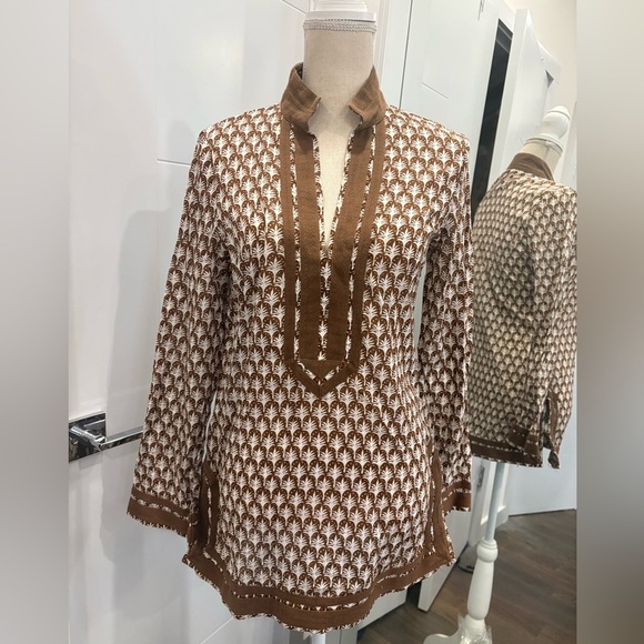 Tory Burch Tops - Brown and White Palm Print Women's Top